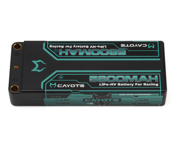 CAYOTE Racing Lipo Battery, 145C, 5600mAh, 2S1P, 7.6V, 42.56Wh CAYOTE (114x47x20mm, 201g)