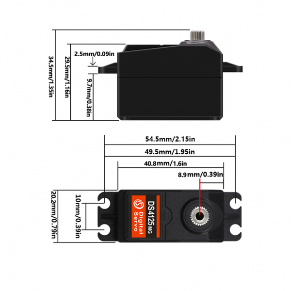 DSSERVO DS4125 Low Profile 29KG/0.15sec@7.4V