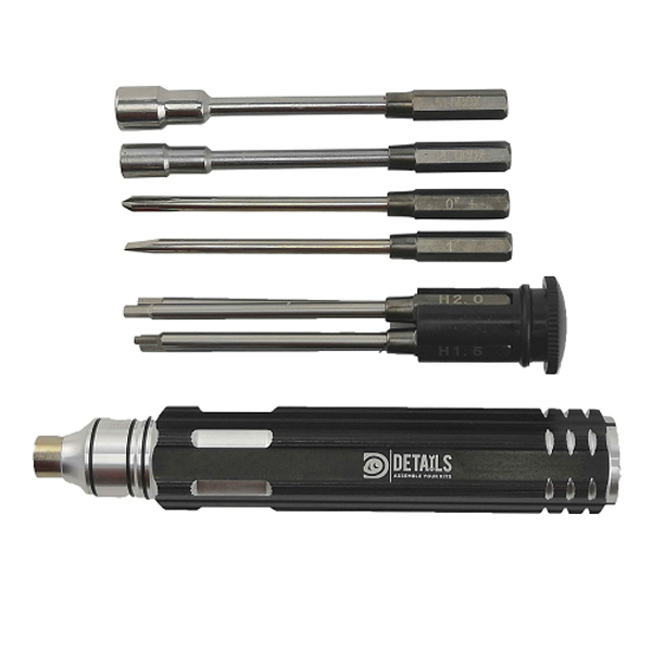 8 in 1 Magnetic Screwdriver Set Hex1.5/2.0/ 2.5/3.0mm/ Phillips 0# + / Flat 1# - Nut4.0/5.5