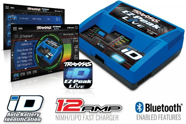 Traxxas EZ-Peak Live bis 12-Amp NiMH/Lipo Schnell-Lader (mit iD Akku-Erkennung)