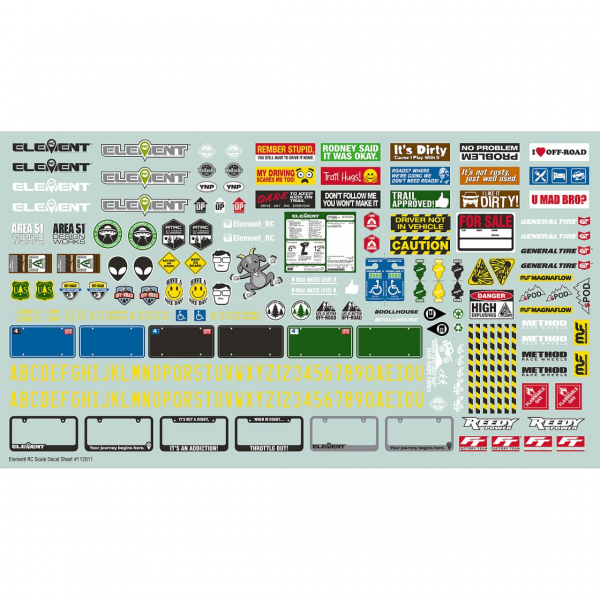 Element RC Enduro Scale Decal Sheet