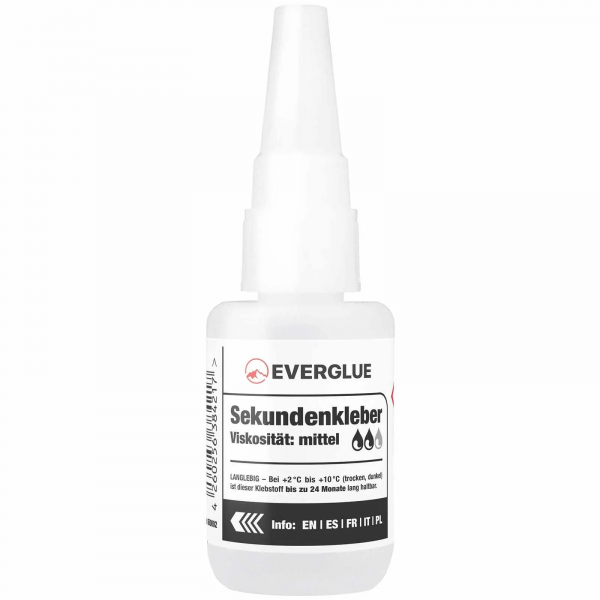 Everglue Sekundenkleber Cyanacrylat mittelviskos extra lange lagerfähig 20g Dosierflasche