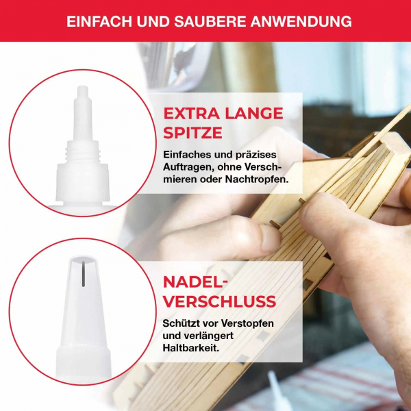 Everglue Sekundenkleber Cyanacrylat mittelviskos extra lange lagerfähig 20g Dosierflasche