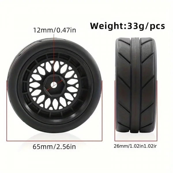 1/10 Onroad Reifen/Felgen Set TOKYO SPEED 4 Stück