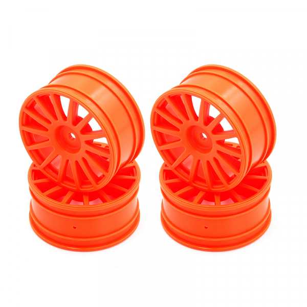 LC Racing Wheels Fluo Orange 25mm 14 Spokes (12mm Hex) 4pcs