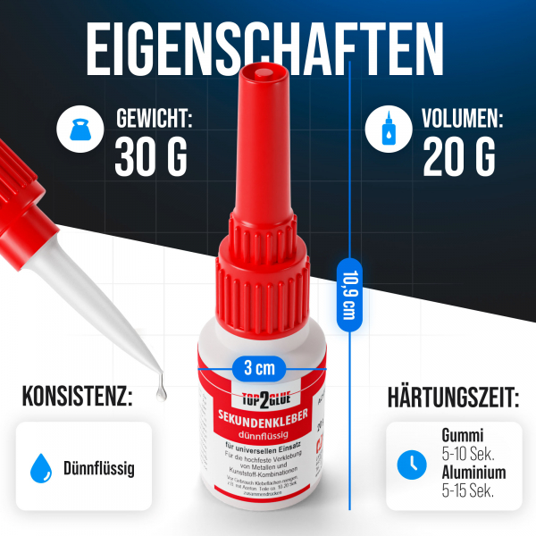 Top2Glue superglue 20g thin liquid industrial quality