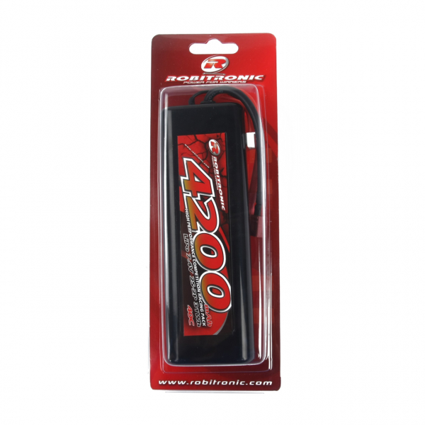 Robitronic LiPo Akku 4200mAh 2S 40C T-Stecker Stick Pack