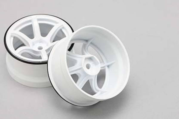 Yokomo Racing Performer Offset 6mm High Traction Felge 2 Stück Weiß für 1/10 RC RWD Drift Car