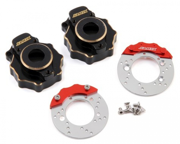 Samix TRX-4 brass knuckle & hub carrier & portal knuckle cover & scale brake rotor & caliper set