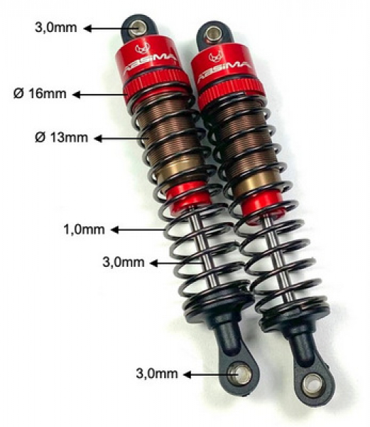 Absima Alu Standard Stoßdämpfer 62mm 1/10 (2)