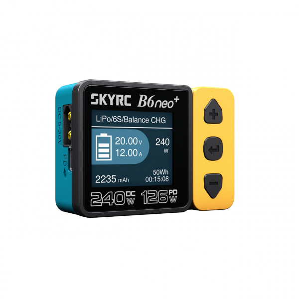 SkyRC B6neo+ Ladegerät gelb/blau LiPo 1-6s 10A 200W