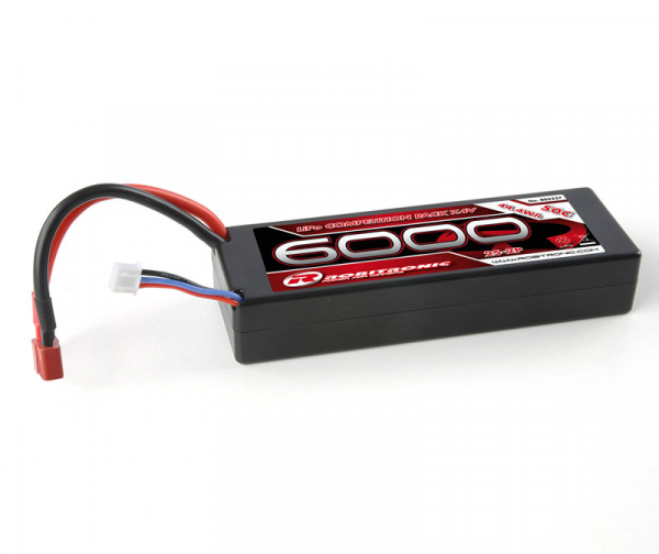 Robitronic LiPo 7,4V, 6000mAh, 50C, 2S-2P, Racing Pack T-Stecker