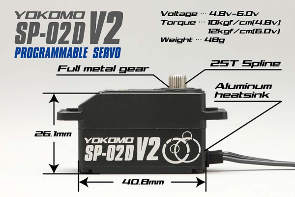 Yokomo Programmable Steering Servo SP-02D Version 2 for Drift - Black