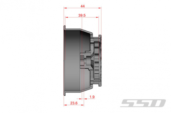 SSD 2.2"/3.0" V Spoke Drag Rear Wheels (Black)(2)