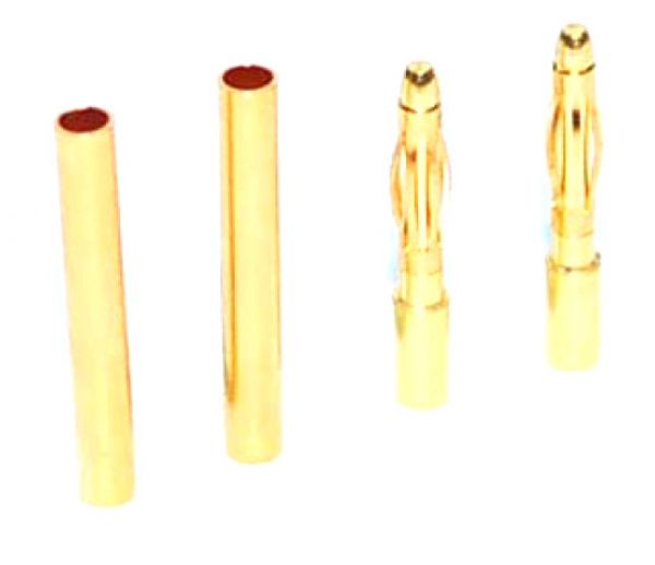 Gold contact plug 2mm (2 pairs)