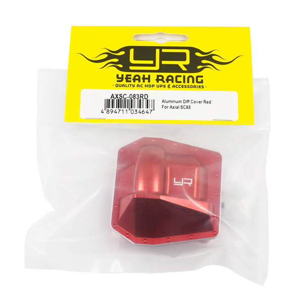 Aluminum Diff Cover Red For Axial SCX6