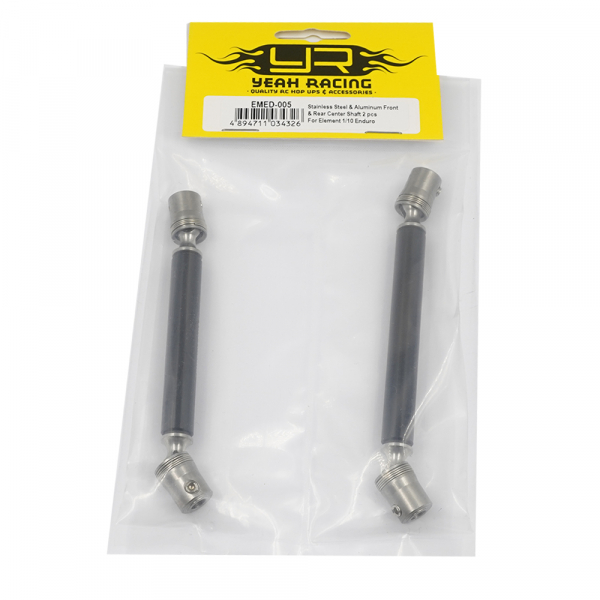 Stainless Steel & Aluminum Front & Rear Center Shaft 2 pcs For Element 1/10 Enduro