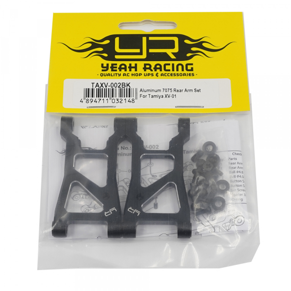 Yeah Racing Aluminium 7075 Hinterer Querlenker Set Schwarz für Tamiya XV-01