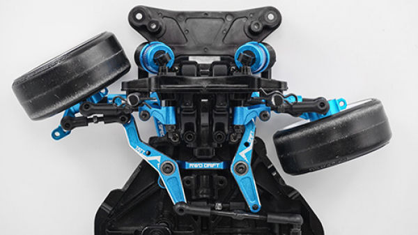 Aluminium RWD Large Angle Steering Rack für Tamiya TT02D TATT-S03 blau (TT02 RWD)