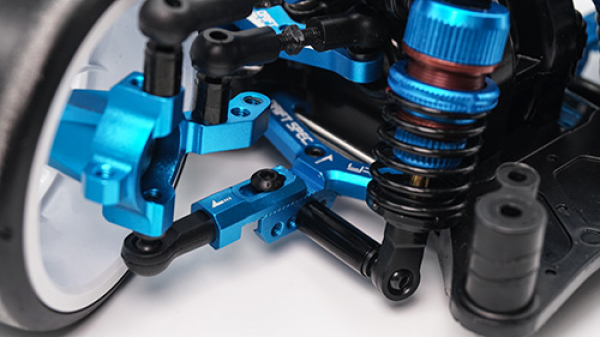 Yeah Racing Aluminium Lenkhebel/Front Knuckle vorne für Tamiya TT02D TATT-S03 blau (TT02 RWD)