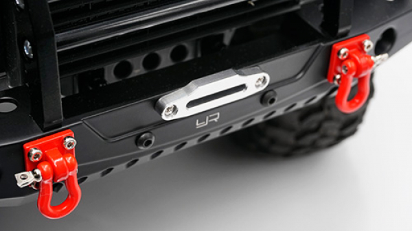 Aluminum Alloy Front Bumper w/LED Light For Traxxas TRX-4 Axial SCX10 / II Black