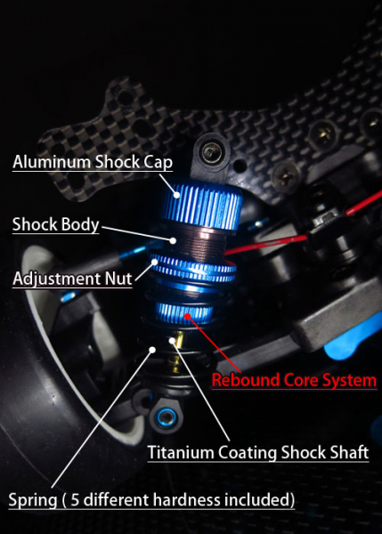 Drift Spec Shock-Gear 50mm Dämpfer Set für 1/10 RC Car Blau