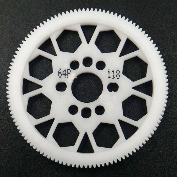 Yeah Racing Competition Delrin Spur Gear 64P 118T For 1/10 On Road Touring Drift