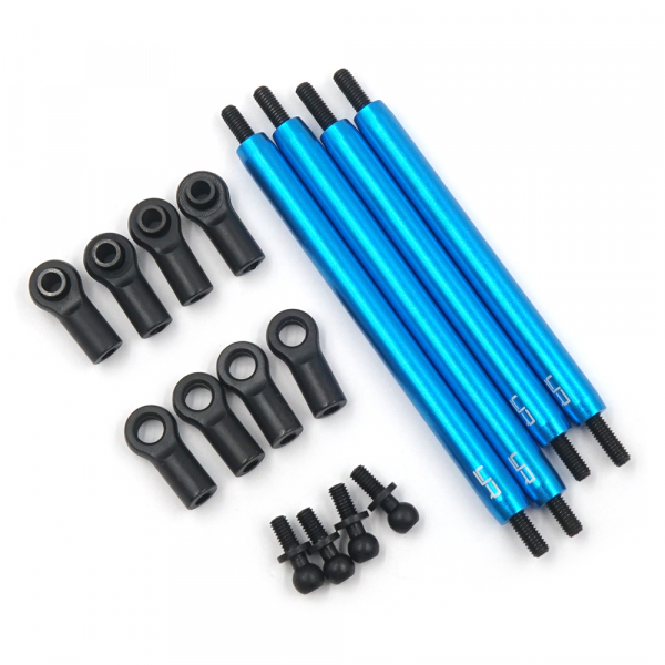 Aluminium  Link Set (oben) für Tamiya CC-02 Blau