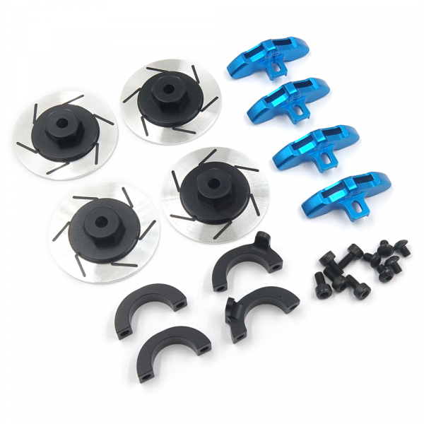 Aluminium Brake Disk-Radmitnehmer Set für Tamiya CC-02 Blau