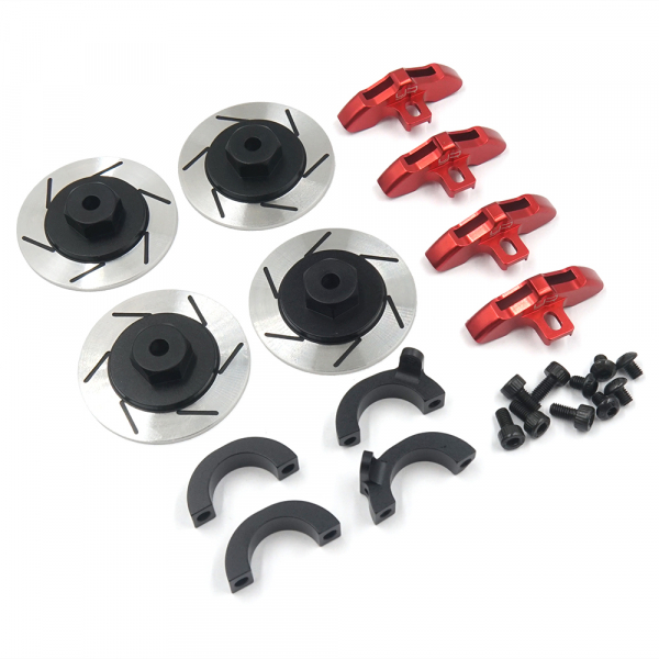 Aluminium Brake Disk-Radmitnehmer Set für Tamiya CC-02 Rot