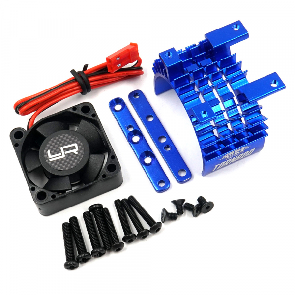 Yeah Racing Aluminium Motorkühlkörper mit Tornado High Speed Fan für 540/550 Motoren (Blau)