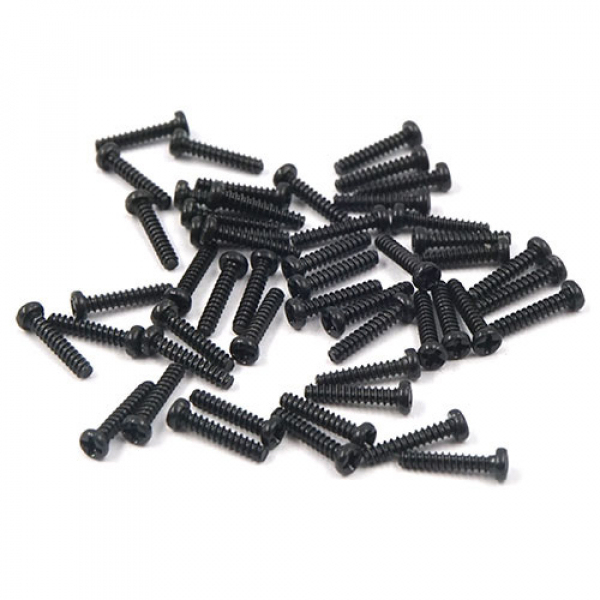 Micro Fender Screw Set 1.2 x 6.0mm 50pcs Black For RC Drift Body Kit
