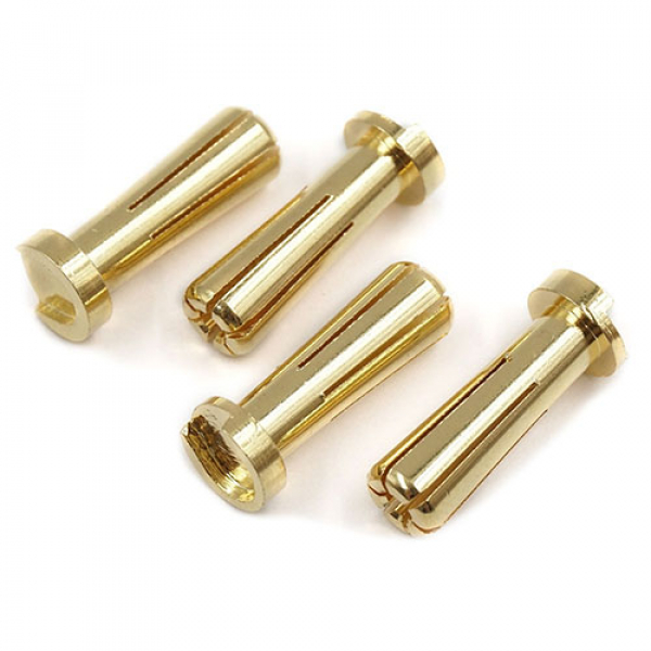 5mm Gold Male Bullet Plugs 4 pcs