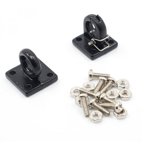 1/10 RC Rock Crawler Accessories Heavy Duty Four Bolt Lunette Ring Tow Hook Black