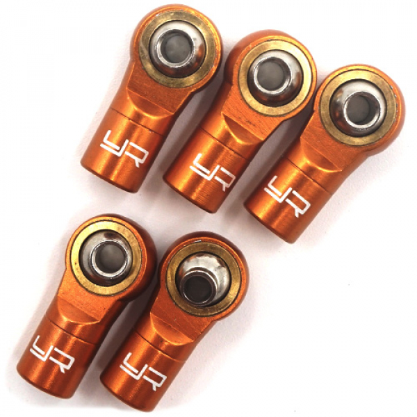 Yeah Racing Aluminum Reversed Thread M3 Rod Ends 5pcs Orange