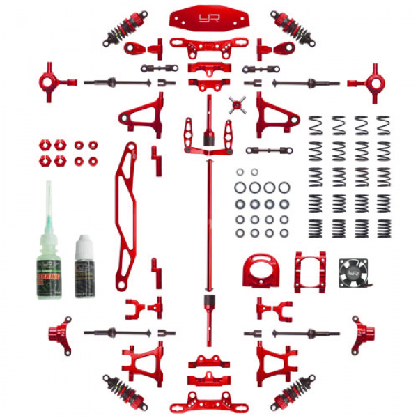 Yeah Racing Aluminum Conversion Kit Red For Tamiya TT02