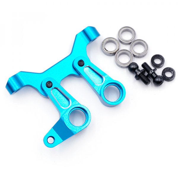 Aluminum Ball Bearing Steering Rack Set Blue For Tamiya M07