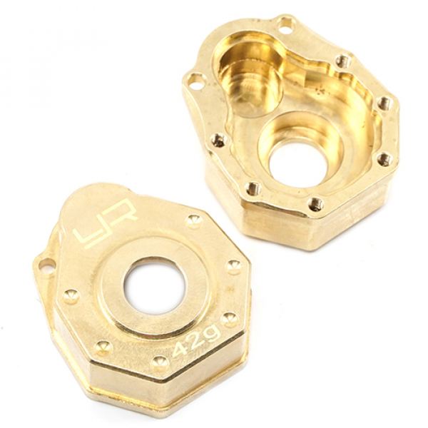 Brass Portalantriebs-Abdeckung vorne oder hinten 42g (2) für Traxxas TRX-4