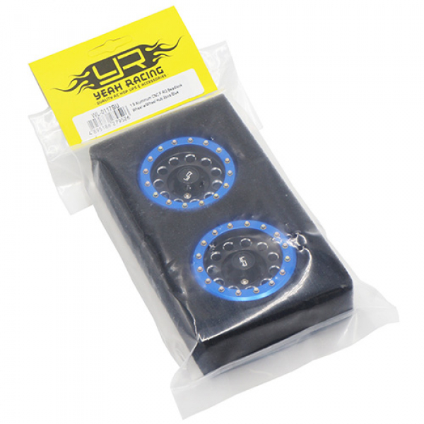 Yeah Racing 1.9 Aluminium Beadlock F-RG CNC Felgen schwarz/blau (2)