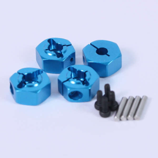 Yeah Racing Alu Radmitnehmer Set für 1/10 (5mm dick) blau