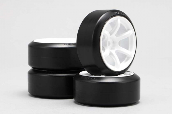 Yokomo DRC Drift Competition Pre-assembled Tires (6mm Offset, 4 pieces)